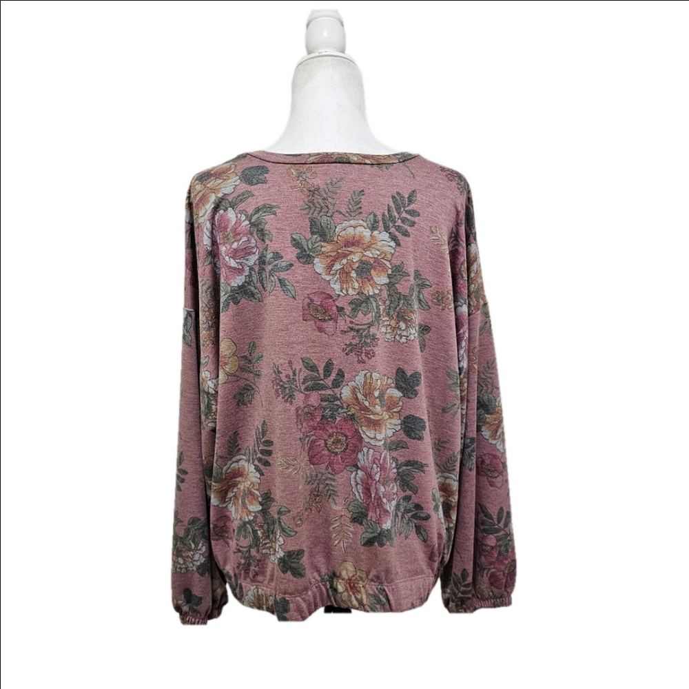 Piphany  Long Sleeve Top Floral Print Mauve Womens Large - Picture 3 of 13